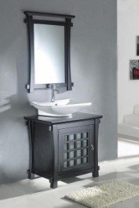 30 Inch Modern Vessel Sink Bathroom Vanity in Dark Walnut