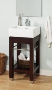inch Single Sink Square Console Bathroom Vanity With White Ceramic Sink