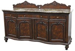 72 Inch Double Sink Bathroom Vanity with Dark Brown Finish and 4 Doors