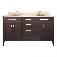 60 Inch Double Sink Bathroom Vanity with Choice of Countertop