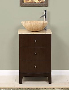 20 Inch Vessel Sink Bathroom Vanity in Walnut