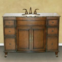 48 Inch Antique Brown Single Sink Bathroom Vanity