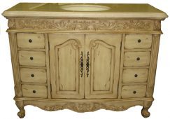 48 Inch Single Sink Bathroom Vanity with Golden Ivory Marble
