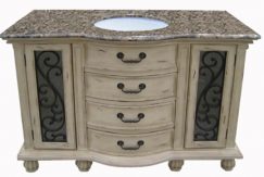 48 Inch Single Sink Bathroom Vanity with Golden Wheat Finish