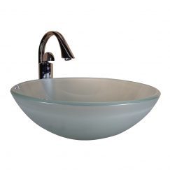 Frosted Round Glass Vessel Sink