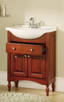 26 Inch Single Sink Narrow Depth Furniture Bathroom Vanity with Choice of Finish and Sink