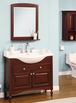 38 Inch Single Sink Narrow Depth Furniture Bathroom Vanity with Choice of Finish and Sink