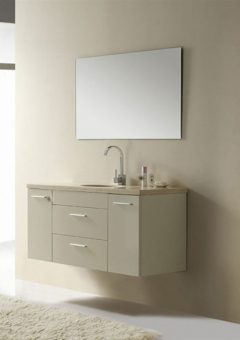 47 Inch Single Sink Bathroom Vanity Ivory Wall Mount with Accessories