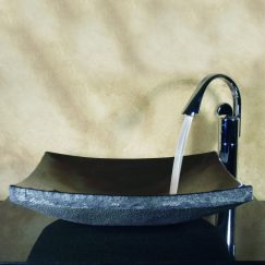 Zen Cut Black Granite Stone Vessel Sink