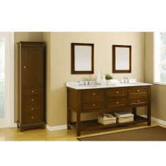 70 Inch Mission Style Double Sink Vanity in Espresso