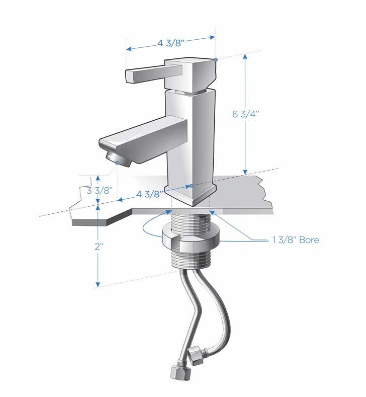 bathroom faucet spout reach