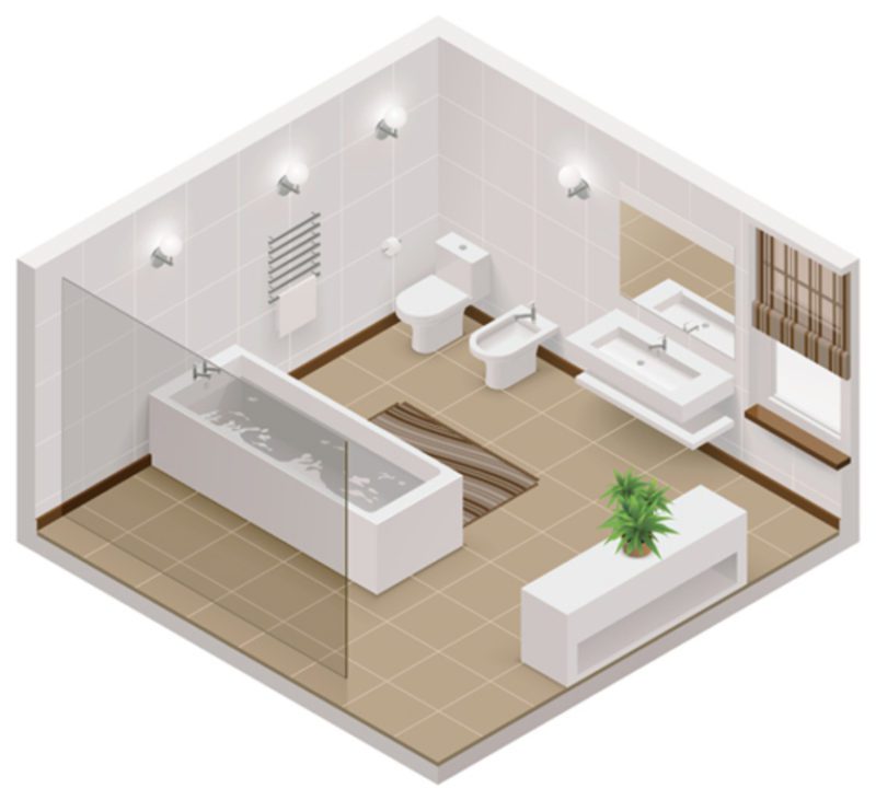 digital bathroom floorplan