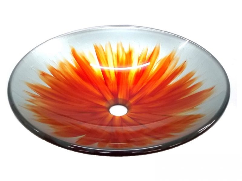 Orange Blossom Glass Vessel Sink