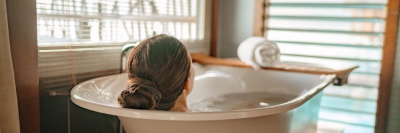 woman relaxing in the bathtub