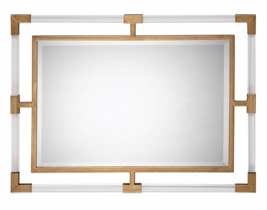 Balkan Modern Gold Wall Rectangular Mirror