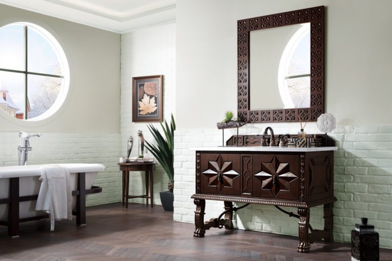 48 Inch Single Sink Bathroom Vanity in Antique Walnut