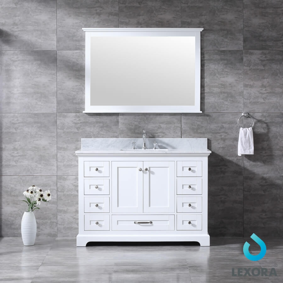 48 Inch Single Sink Bathroom Vanity in White with Choice of No Top