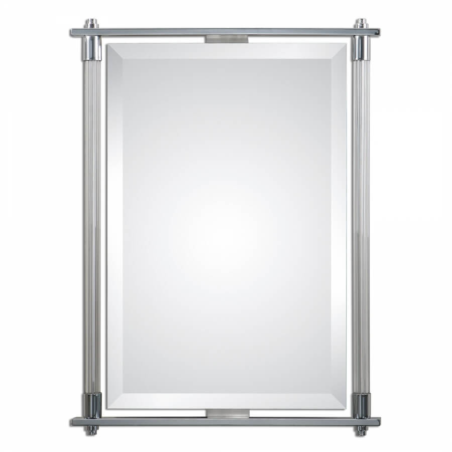 Adara Polished Chrome Rectangular Mirror