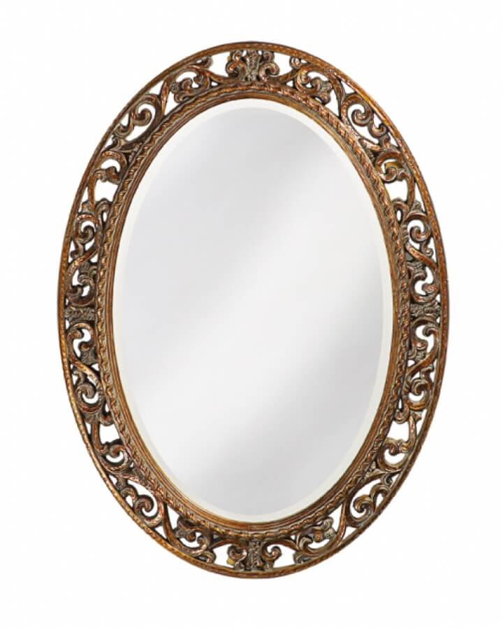 Suzanne Oval Mirror with Antique Bronze Finish