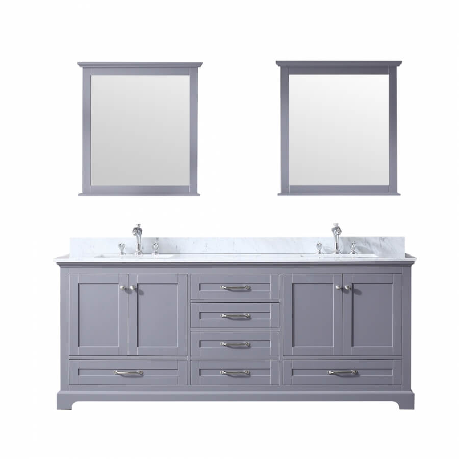 80 Inch Double Sink Bathroom Vanity in Dark Gray with Choice of No Top