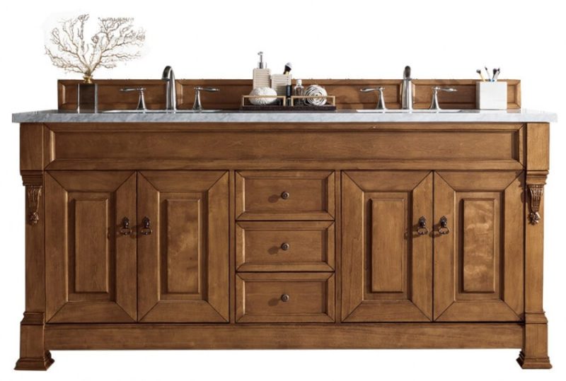 72 Inch Double Sink Bathroom Vanity in Country Oak