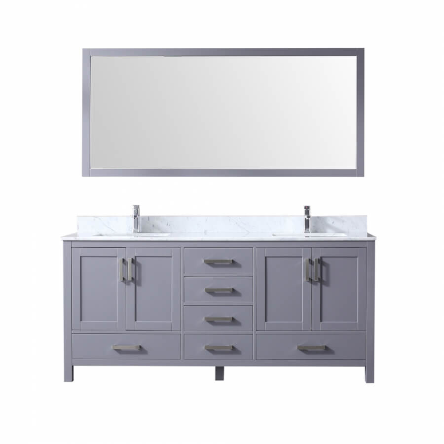 72 Inch Double Sink Bathroom Vanity in Dark Gray with Choice of No Top