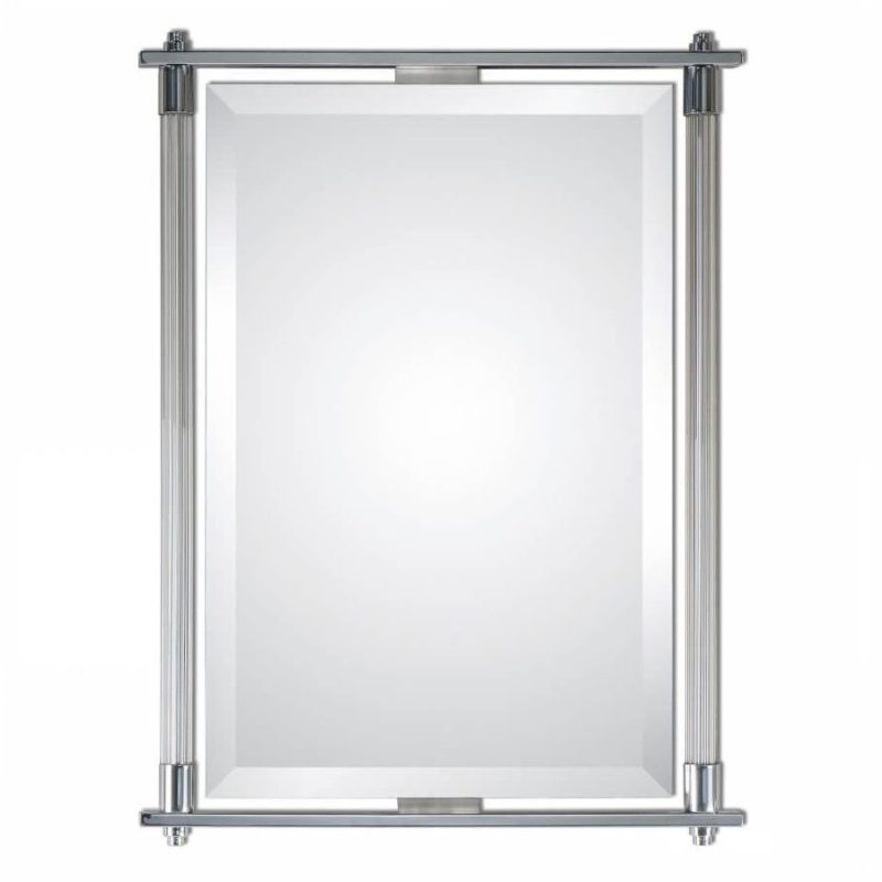 Adara Polished Chrome Rectangular Mirror