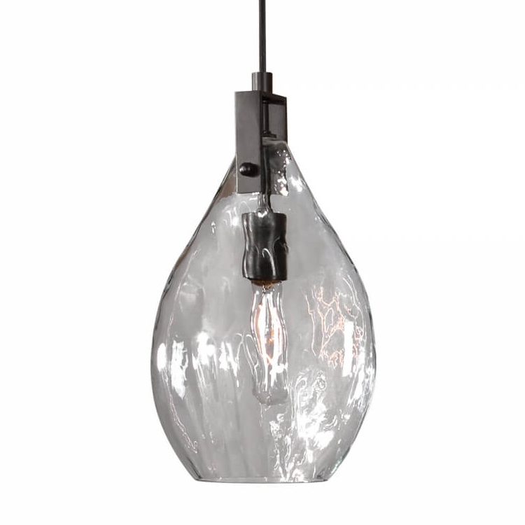 Campester 1 Light Watered Glass Mini Pendant