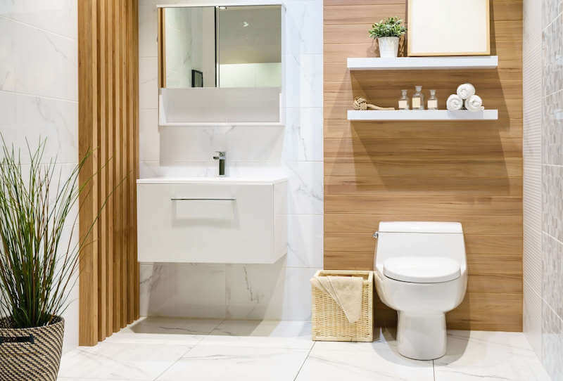 bathroom storage utilizing wall space