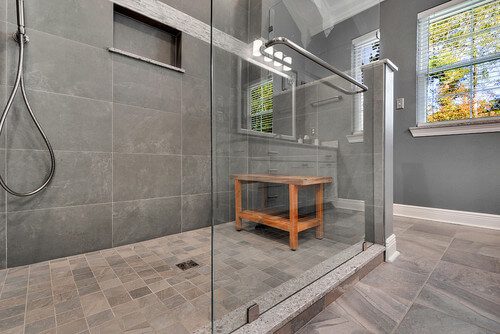 large walk in shower bathroom remodel