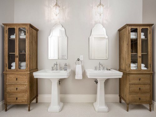 Small Bathroom Pedestal Sink Storage 