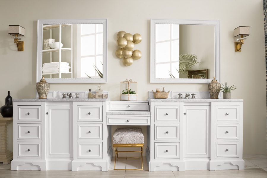 118 Inch Double Sink Bathroom Vanity with Makeup Table