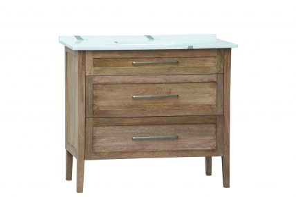 42 Inch Single Sink Bathroom Vanity in Light Mango Wood