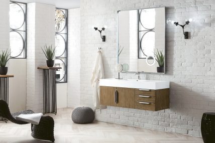 48 Inch Single Sink Bathroom Vanity in Latte Oak with Electrical Component
