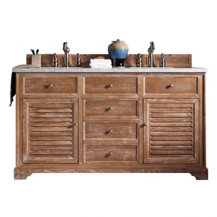 60 Inch Small Rustic Double Sink Bathroom Vanity