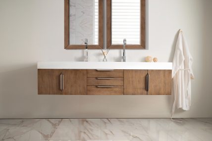 73 Inch Double Sink Bathroom Vanity in Latte Oak