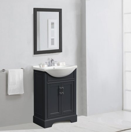 24 Inch Transitional Single Sink Vanity in Dark Gray
