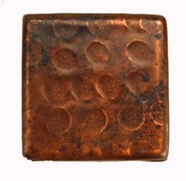 2 Inch Square Hammered Copper Tile