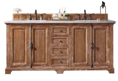 72 Inch Double Sink Bathroom Vanity in Driftwood Finish