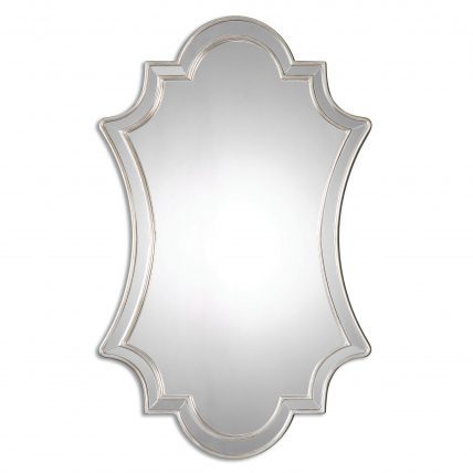 Elara Antiqued Silver Unique Wall Mirror