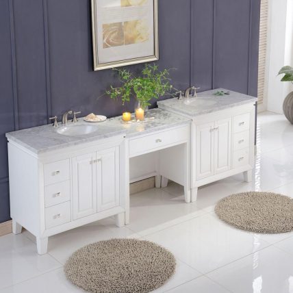 103 Inch Double Sink Bathroom Vanity with Makeup Table