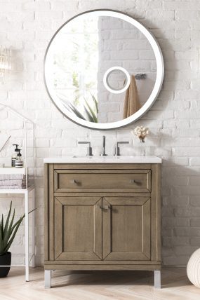 30 Inch Single Sink Bathroom Vanity in Walnut