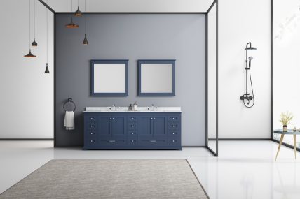 84 Inch Blue Double Sink Bathroom Vanity