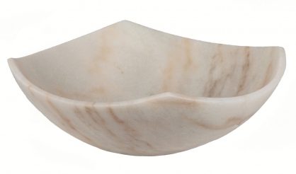 17 Inch Honed White Marble Arched Edges Vessel Sink