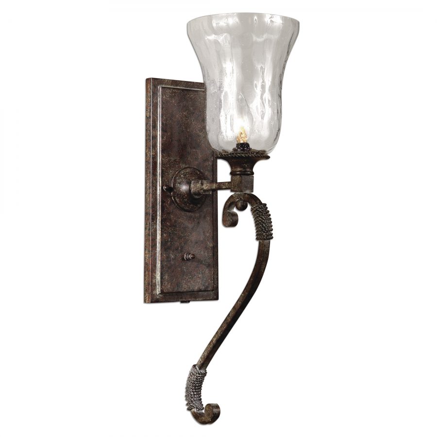 1 Light Blown Glass Wall Sconce