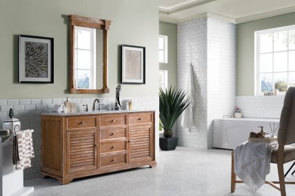 60 Inch Large Driftwood Single Sink Bathroom Vanity
